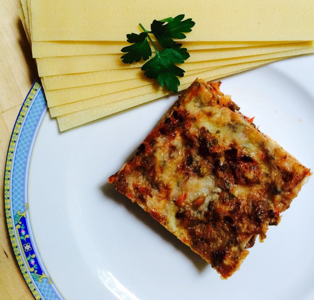 Lasagna cu gălbiori și spanac