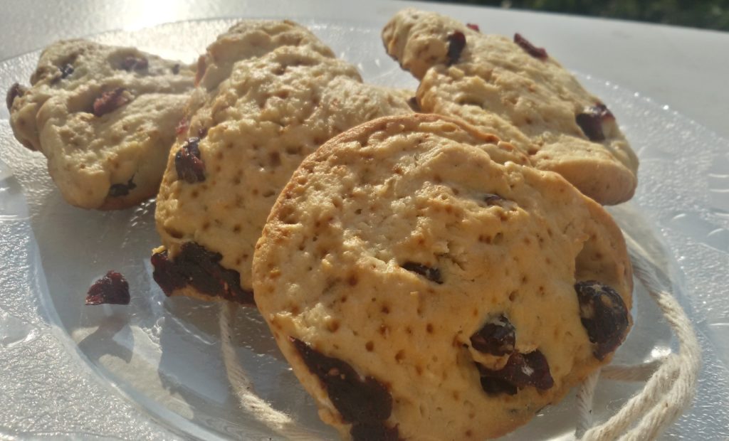 Biscuiţi de casă cu cocos şi merişoare